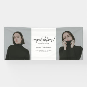 Minimale Schrift 2-Foto "Herzlichen Glückwunsch" A Banner