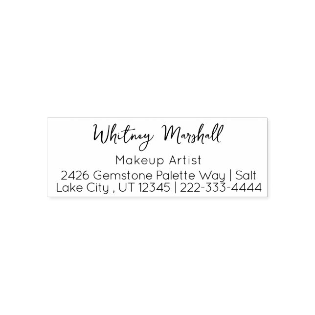 Minimale Schrift-Adresse des Makeup-Studios Permastempel (Design)