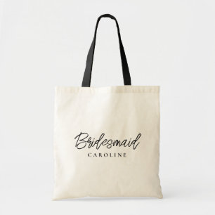 Minimale Schrift Brautjungfer Geschenk Stylisch Tragetasche