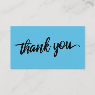 Minimale Schrift-Typografie Scuba Blau Danke Begleitkarte