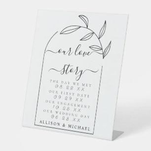 Minimale Schrift Unsere Liebesgeschichte Sockelschild