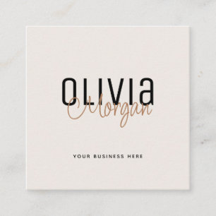 Minimale Schriftart-Duo-QR-Code Quadratische Visitenkarte