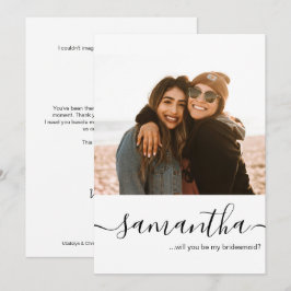 Minimale Schriftart Individuelles Foto Brautjungfe Einladung