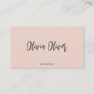 Minimale Schriftzug-Kalligrafie Blush-Pink Chic Mo Visitenkarte