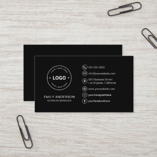 Minimale Schwarz-Logo-Beruflich Visitenkarte