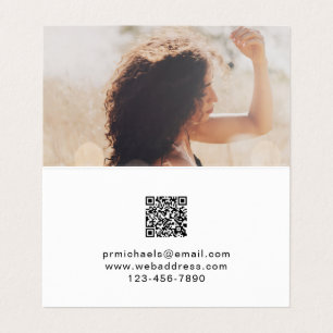 Minimale Schwarz mit Beschriftung und QR-Code-Foto Visitenkarten