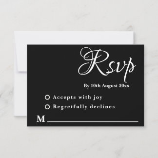 Minimale Schwarz-Weiß-Antwort-Karte RSVP Karte