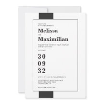 Minimale Schwarz-Weiß einfache moderne kühle Hochz