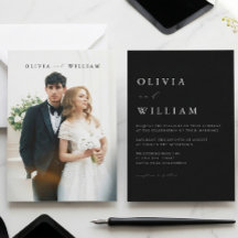 Minimale Schwarz-Weiß-Elegante Foto-Hochzeit