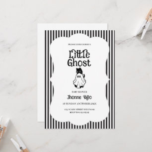 Minimale Schwarz-Weiß-Geister-Baby-Shower-Einladun Einladung