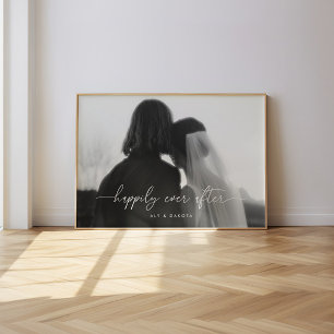 Minimale Schwarz-Weiß-Hochzeits-Jubiläums-Foto Poster