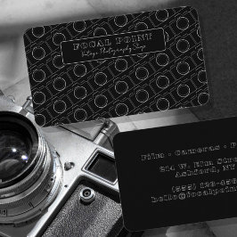 Minimale Schwarz-Weiß-Kamera-Muster-Fotografie Visitenkarte