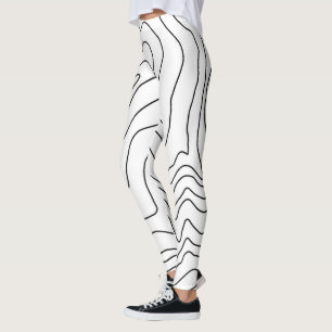 Minimale Schwarz & Weiß Linie Kunst Modernes Desi Leggings
