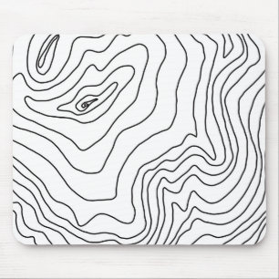 Minimale Schwarz & Weiß Linie Kunst Modernes Desi Mousepad