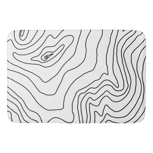Minimale Schwarz & Weiß Linie Kunst Modernes Desig Badematte (Vorderseite)