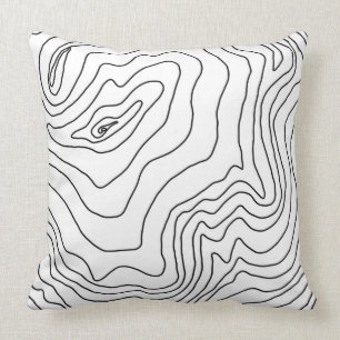 Minimale Schwarz & Weiß Linie Kunst Modernes Desig Kissen