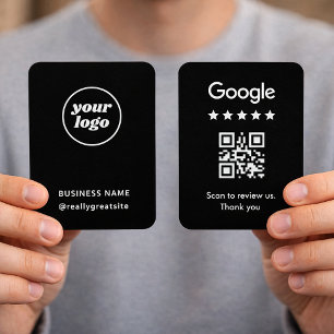 Minimale Schwarz-Weiß-QR-Review-Brandinggestaltung