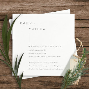 Minimale Schwarz-Weiß-Typografie-Fun-Fakten Serviette
