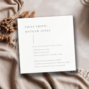 Minimale Schwarz-Weiß-Typografie-Fun-Fakten Serviette