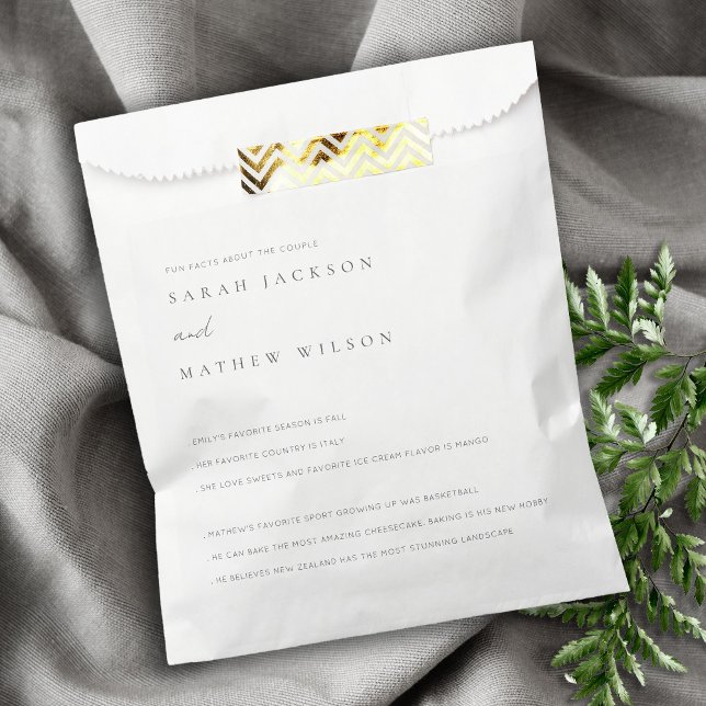 Minimale Schwarz-Weiß-Typografie-Spaß-Fakten Geschenktütchen (Von Creator hochgeladen)