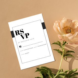 Minimale Schwarz-Weiß-UAWG RSVP Karte