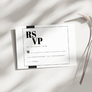 Minimale Schwarz-Weiß-UAWG RSVP Karte