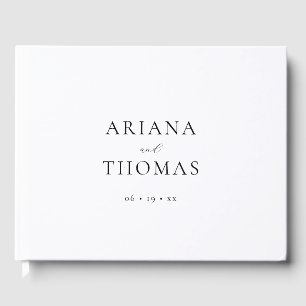 Minimale schwarz-weiße Hochzeit nach Maß Gästebuch