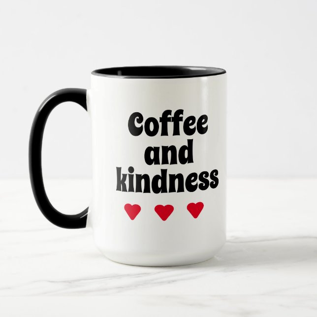 minimale schwarz-weiße, lustig-elegante Typografie Tasse (Links)