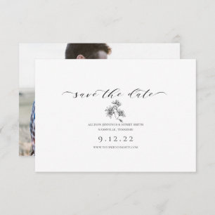 Minimale Schwarz-weiße Save the Date Kalligraphie