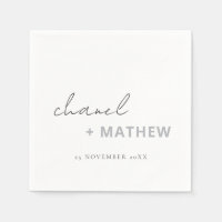 Minimale Schwarz-weiße Script Typografy Wedding