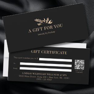 Minimale schwarze botanische QR-Code-Geschenkgutsc