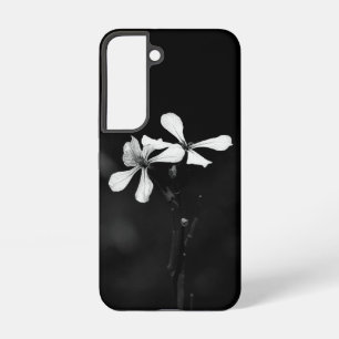 minimale schwarze und weiße Blumenelemente Samsung Galaxy Hülle