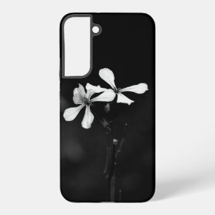minimale schwarze und weiße Blumenelemente Samsung Galaxy Hülle
