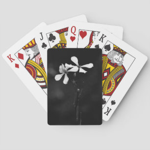 minimale schwarze und weiße Blumenelemente Spielkarten