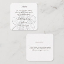 Minimale schwarze und weiße florale Hochzeitsdetai