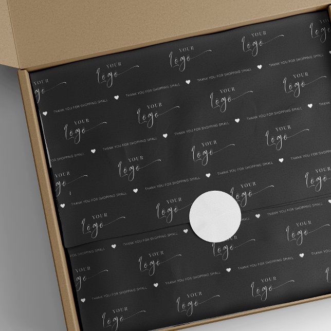 Minimale Schwarze Verpackung von Logos mit eigener Seidenpapier (Custom branded tissue paper with your logo and custom text)