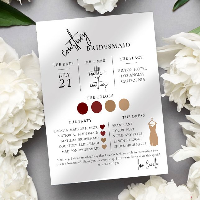 Minimale Script Bridesmaid Info-Vorlage (Von Creator hochgeladen)