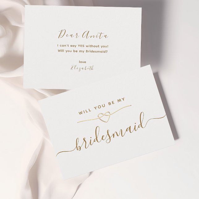 Minimale Script Bridesmaid Vorschlagskarte Einladungspostkarte (Von Creator hochgeladen)
