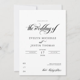 Minimale Script-Hochzeit Einladung