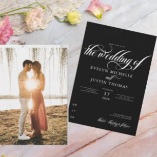 Minimale Script-Hochzeit Einladung