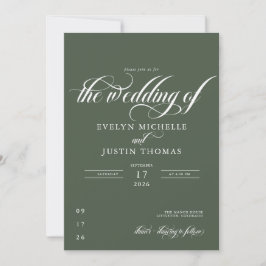 Minimale Script-Hochzeit Einladung