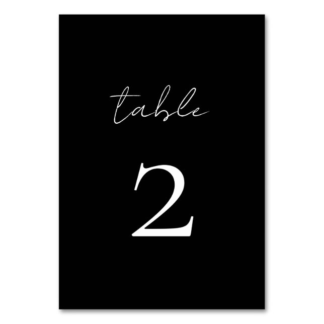 Minimale Script-Tischnummer Tischnummer (Vorderseite)