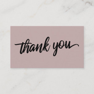 Minimale Script Typografie Dusty Rose Vielen Dank Begleitkarte
