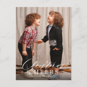 Minimale Script Weihnachten Cheers Holiday Postcar