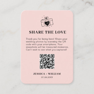 Minimale Share the Love QR-Code-Schilder Begleitkarte