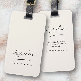 Minimale Signature Monogram Elfenbeinküche Elegant Gepäckanhänger