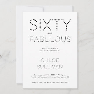 Minimale Sixty and Fabulous 60. Geburtstagsfeier Einladung