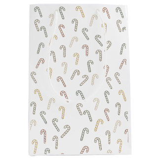 Minimale Skandi-Weihnachtsdesigns mit Candy Canes Mittlere Geschenktüte
