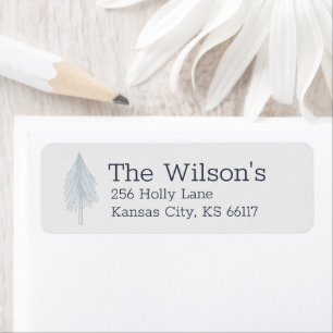 Minimale Sketch Evergreen Tree Holiday Label