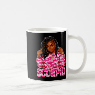 Minimale Skorpion-Königin mit Loc'd Schwarzen Frau Kaffeetasse